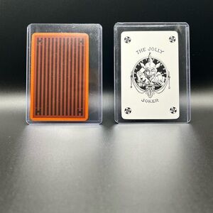 Rare Hermes Orange & Black The Jolly Joker Playing Card In Protective Sleeve